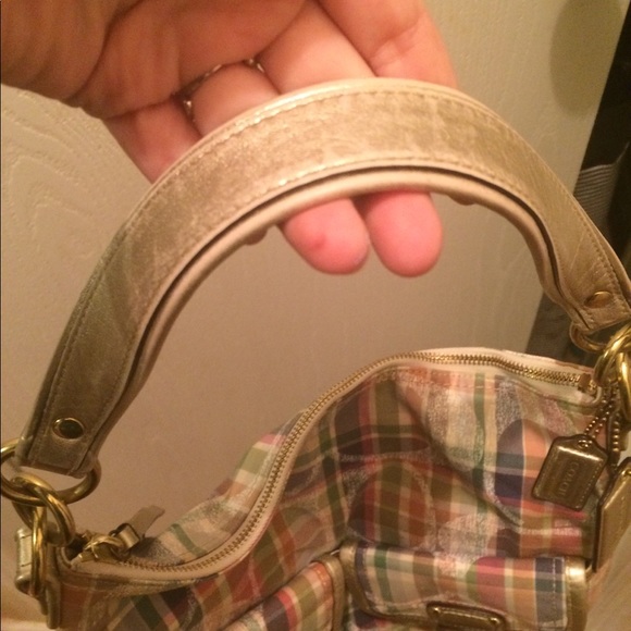 NWOT huge coach plaid hobo tote - Picture 4 of 8